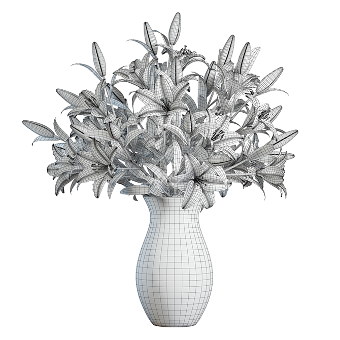 Luxury Red Lily Bouquet 3D 3D model image 6