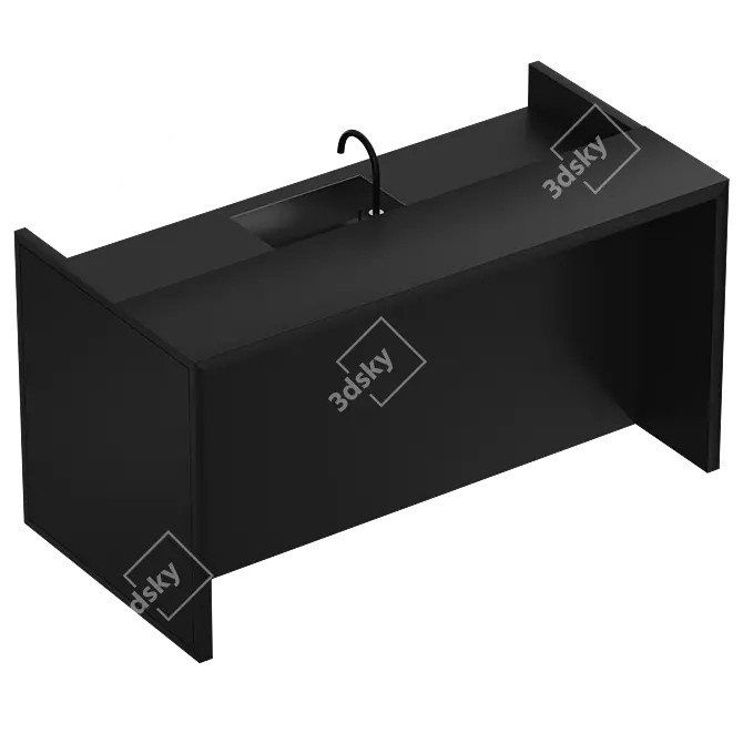 Sleek Aluminum Bar Counter 3D model image 4