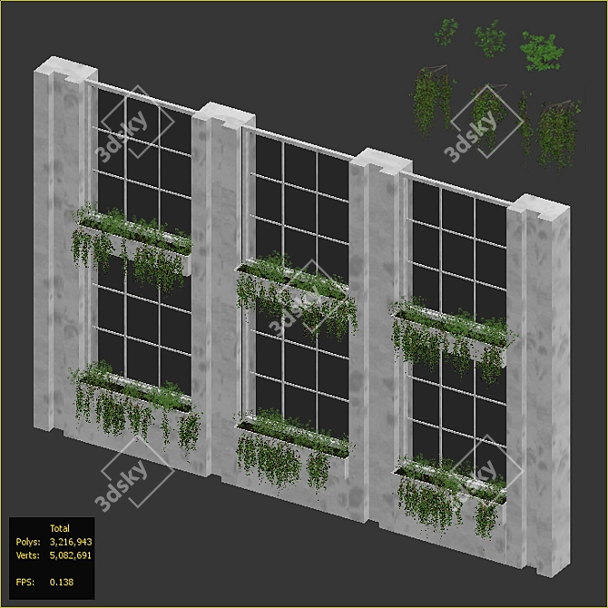 Editable Plant Box with Two Varieties 3D model image 5