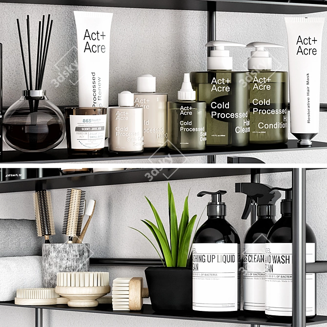 Elegance Bathroom Accessories Set 3D model image 2