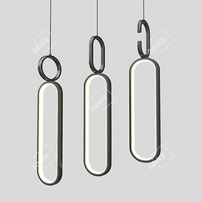 Ring Pendant LED Light Fixture 3D model image 2