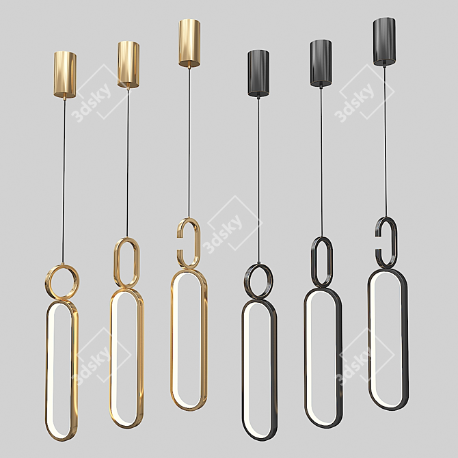 Ring Pendant LED Light Fixture 3D model image 3