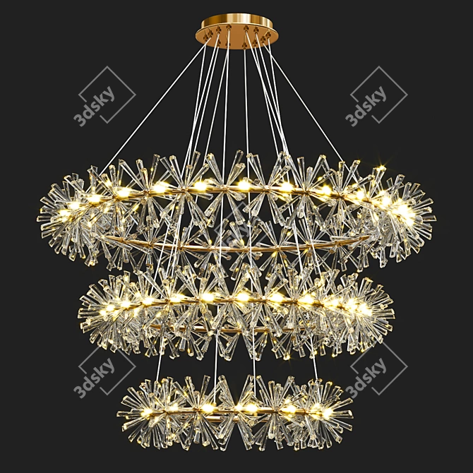 Elegant Marianna Glass Chandelier 3D model image 1