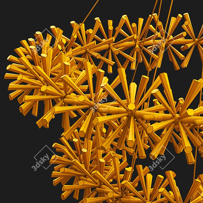 Elegant Marianna Glass Chandelier 3D model image 3