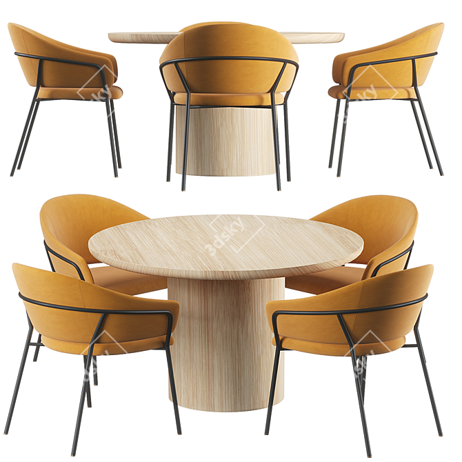 Sleek Contemporary Pedrali Jazz Table 3D model image 2