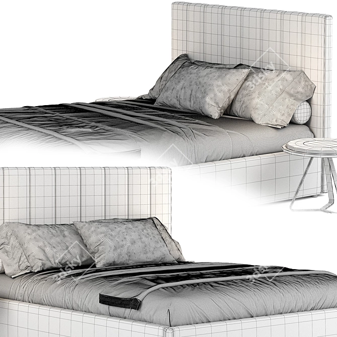 Minimalist Low Profile Bed - 2017 3D model image 4