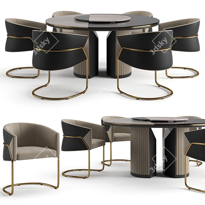 Luxury Visionnaire Dining Set 3D model image 1