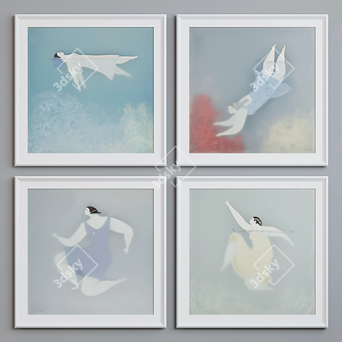 Modern Classic Picture Frame Set 3D model image 2