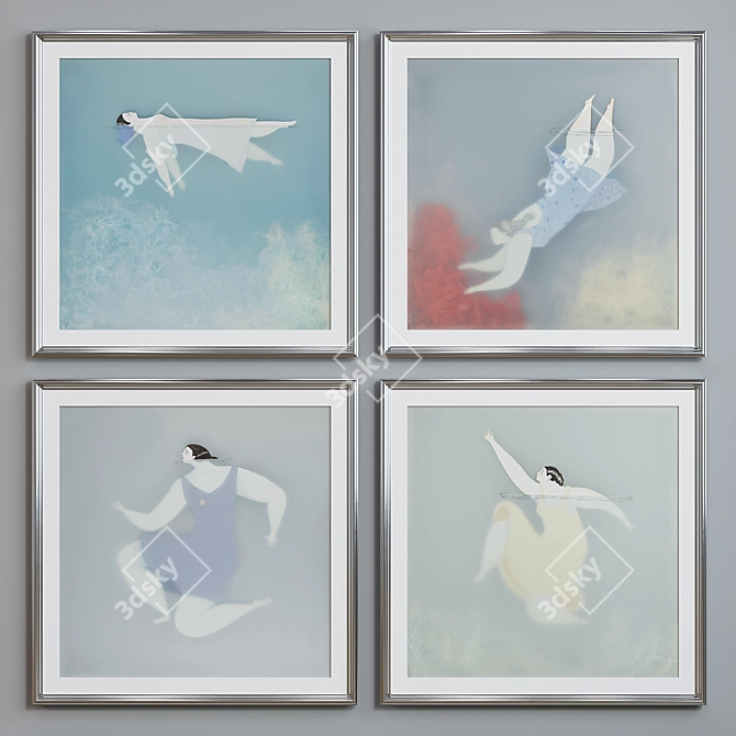 Modern Classic Picture Frame Set 3D model image 5