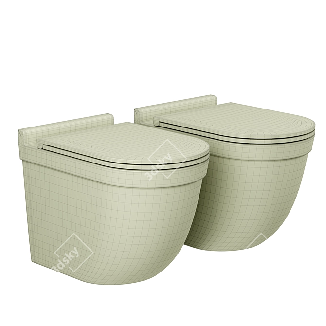 BelBagno Senso-R BB017CHR Wall-Mounted Toilet 3D model image 2