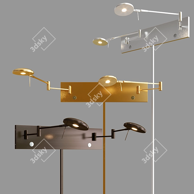  Adjustable Swing Arm Wall Lamp 3D model image 3