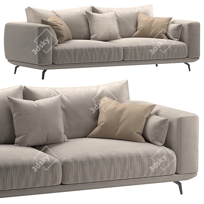 Modern NR23 Three Seater Sofa 3D model image 1