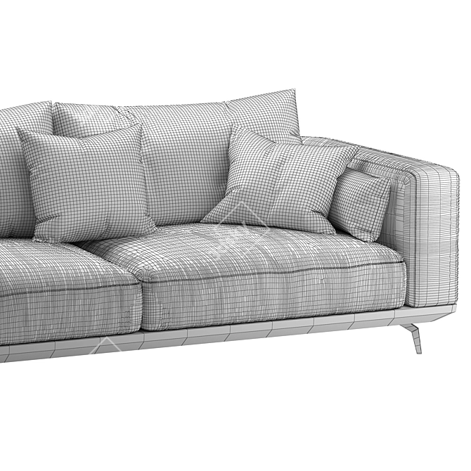 Modern NR23 Three Seater Sofa 3D model image 5