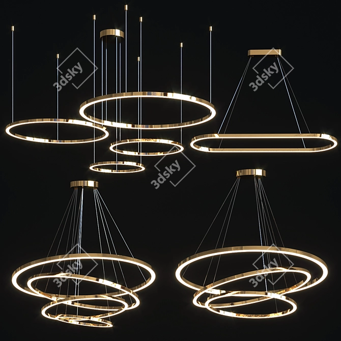 Sleek Cruise Collection Pendant Lamps 3D model image 1