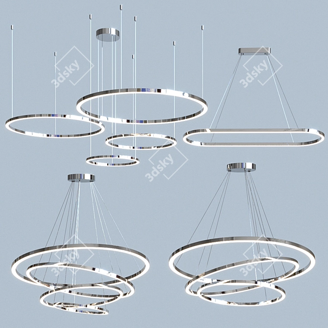 Sleek Cruise Collection Pendant Lamps 3D model image 3