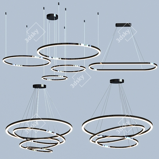 Sleek Cruise Collection Pendant Lamps 3D model image 8