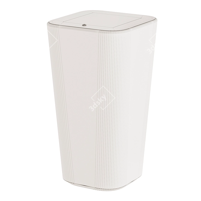Urban Minimalist Concrete Trash Bin 3D model image 2