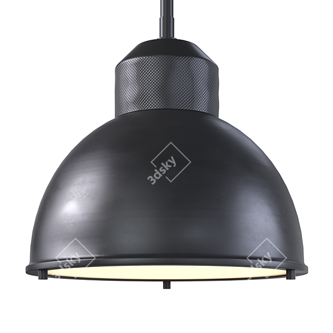 Rustic Metal Pendant Light 3D model image 1