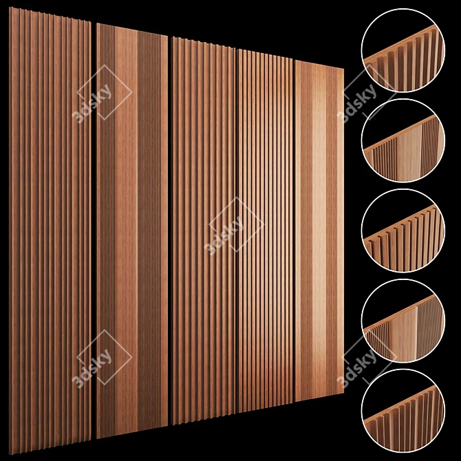 3D Panel Set with UVW Mapping 3D model image 1