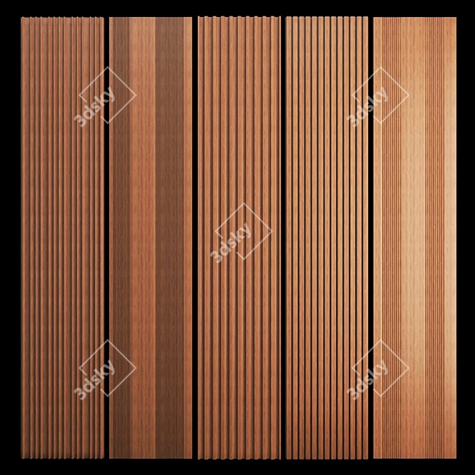 3D Panel Set with UVW Mapping 3D model image 2