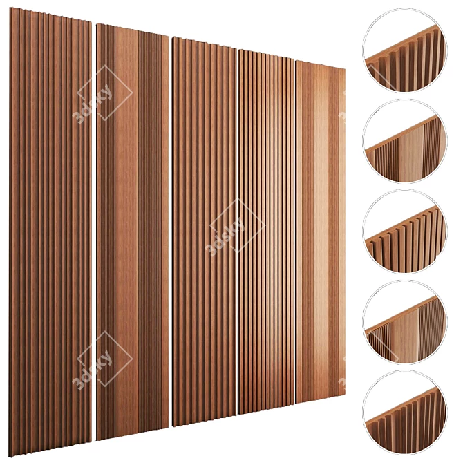 3D Panel Set with UVW Mapping 3D model image 8