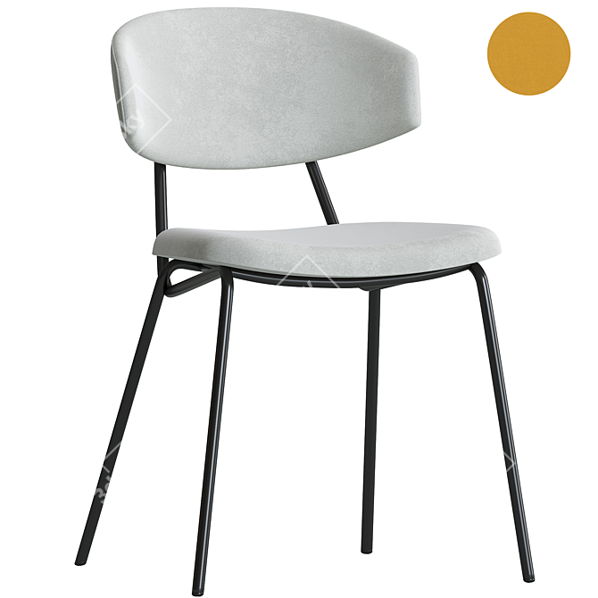 Sophia Modern Padded Chair Ensemble 3D model image 1