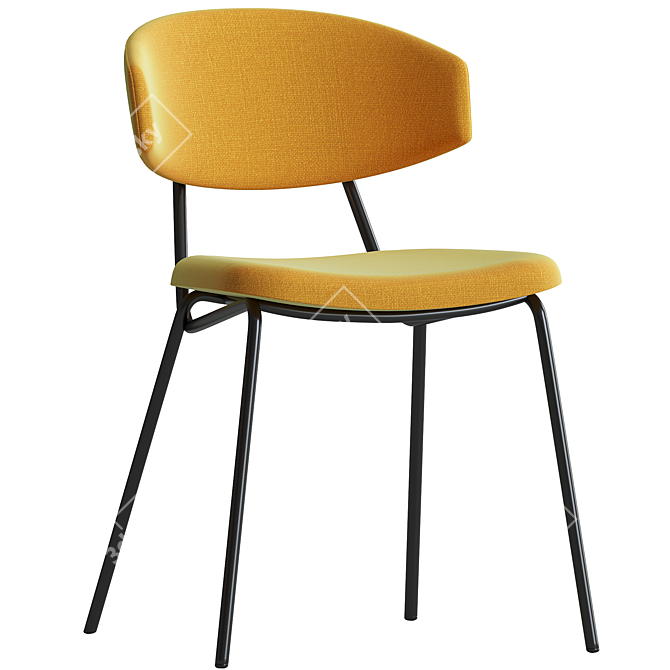 Sophia Modern Padded Chair Ensemble 3D model image 2