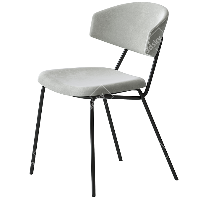 Sophia Modern Padded Chair Ensemble 3D model image 3