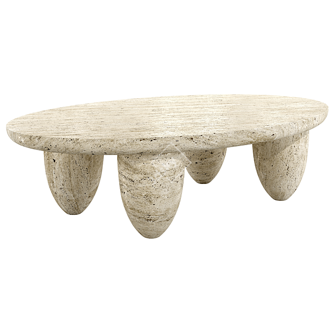 Luxury Marble Coffee Table Lunarys 3D model image 3