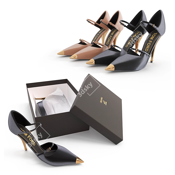 TomFord Shoe Set 3 Pairs 3D model image 1