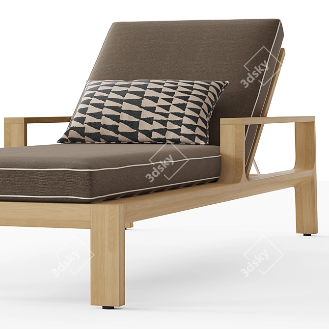 Restoration Hardware Teak Chaise Lounger 3D model image 2