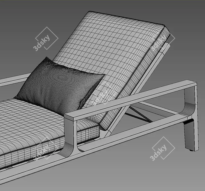 Restoration Hardware Teak Chaise Lounger 3D model image 4