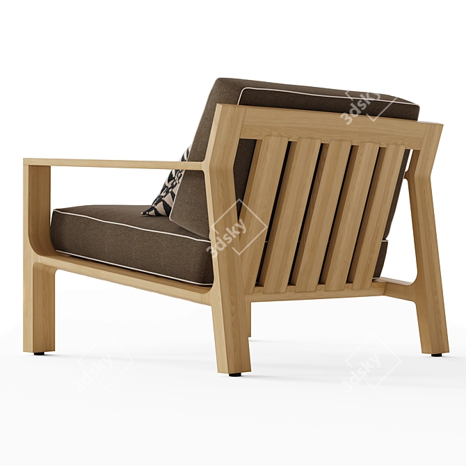 RHODES Teak Lounge Chair, Restoration Hardware 3D model image 2