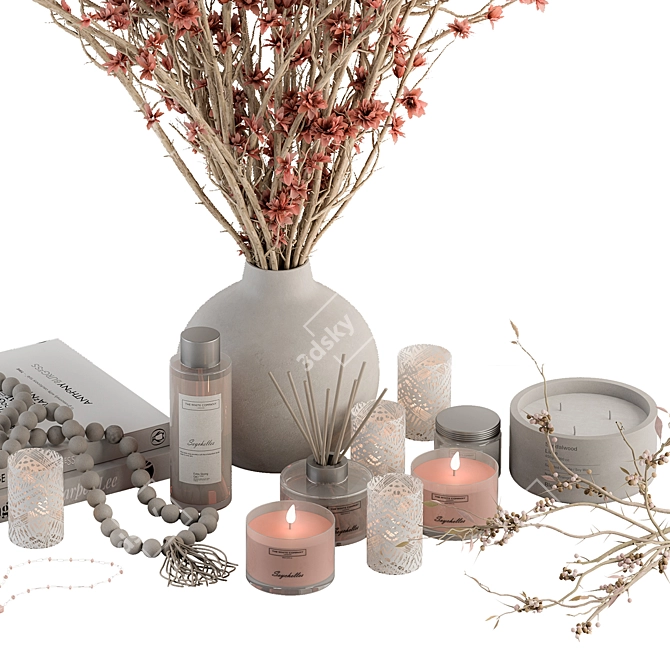 Chic Vase & Plant Ensemble 3D model image 2