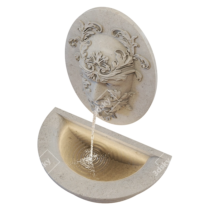 Spline Geometry Wall Fountain Figurine 3D model image 3