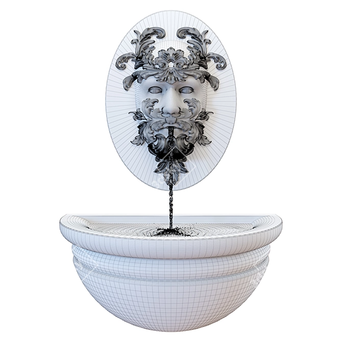 Spline Geometry Wall Fountain Figurine 3D model image 4