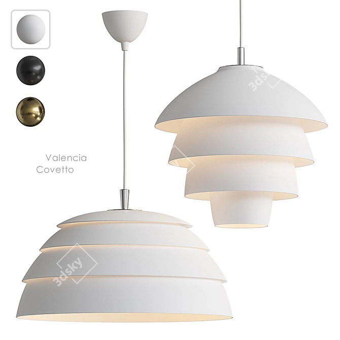 Elegant Belid Pendant Light Deployment 3D model image 1