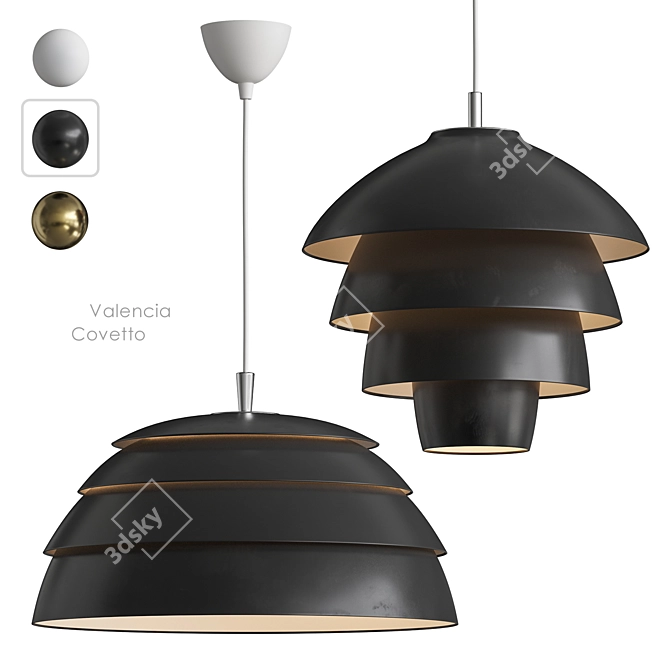 Elegant Belid Pendant Light Deployment 3D model image 2