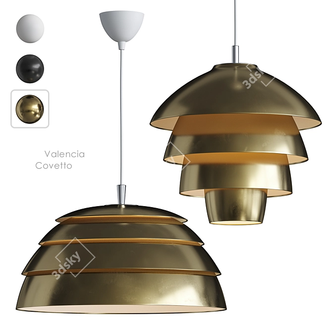 Elegant Belid Pendant Light Deployment 3D model image 3