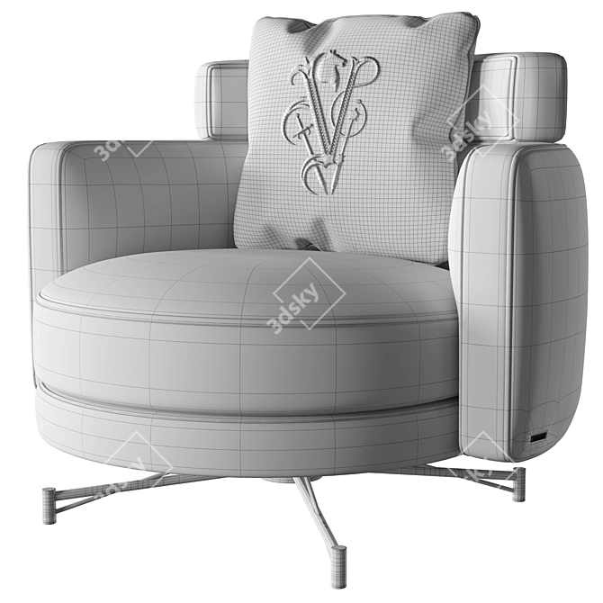 Modern Bi-Color Armchair by Visionnaire 3D model image 6