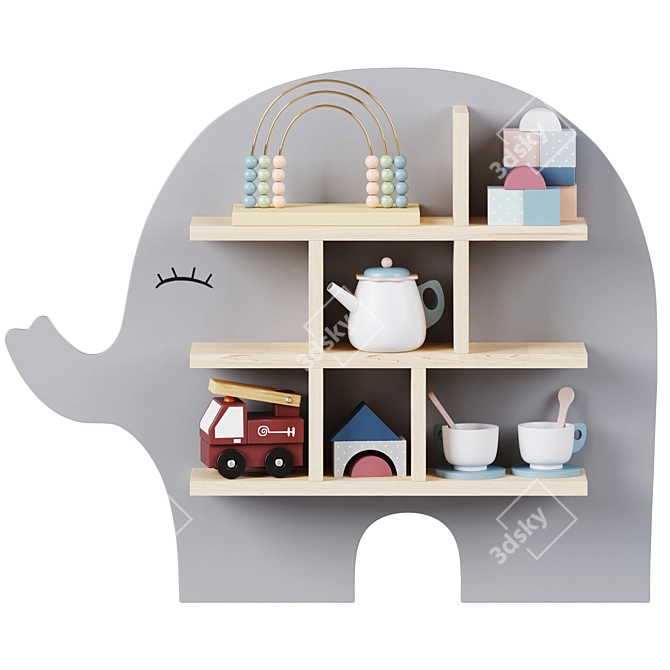 Jabadabado Bunny & Elephant Shelves 3D model image 2