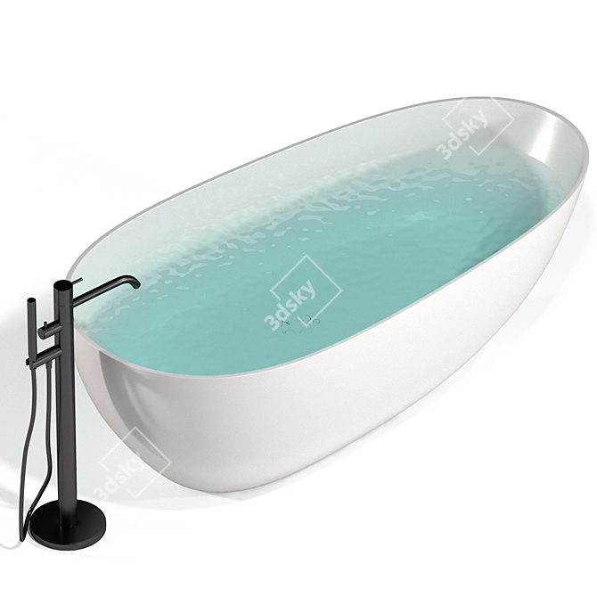 Abber AB9211 Freestanding Acrylic Bathtub 3D model image 3
