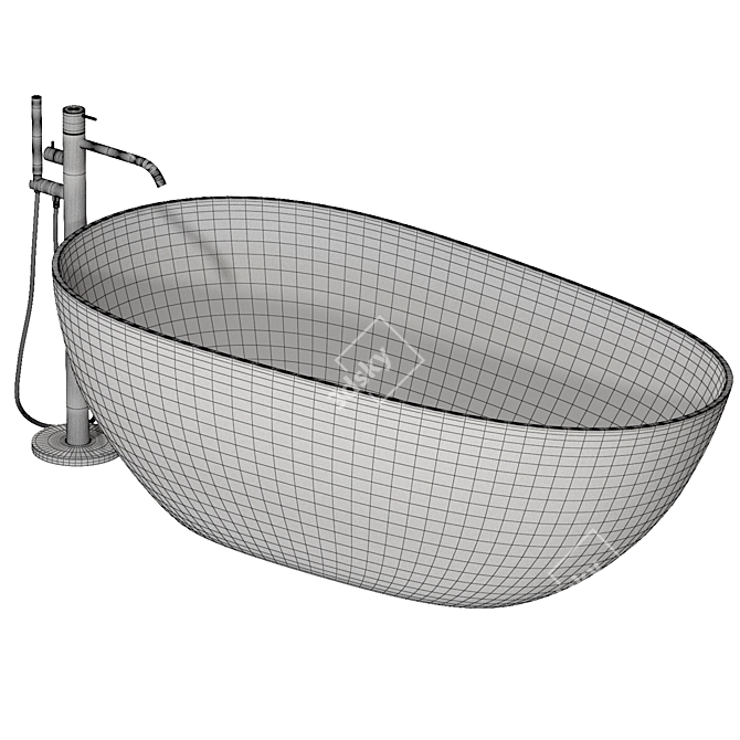 Abber AB9211 Freestanding Acrylic Bathtub 3D model image 4