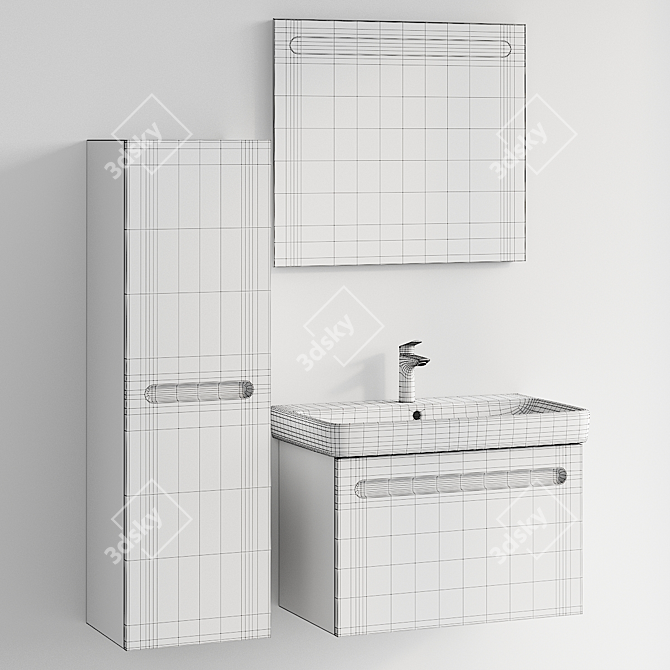 - Modern No.1 Bathroom Furniture Set 3D model image 5
