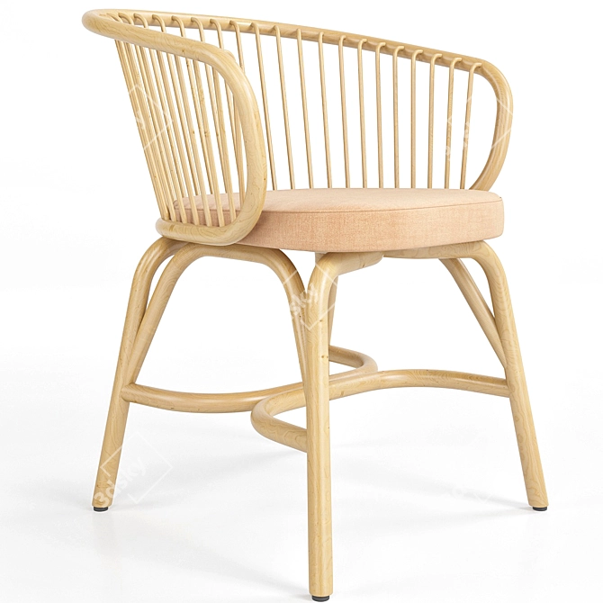 Modern Dining Armchair 3D Model 3D model image 1