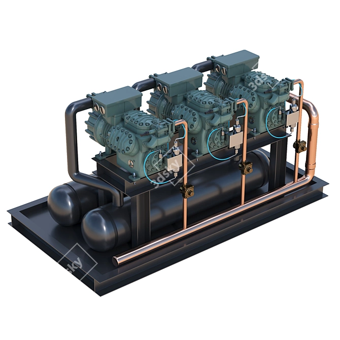 Industrial Refrigeration Unit Compressor 3D model image 1