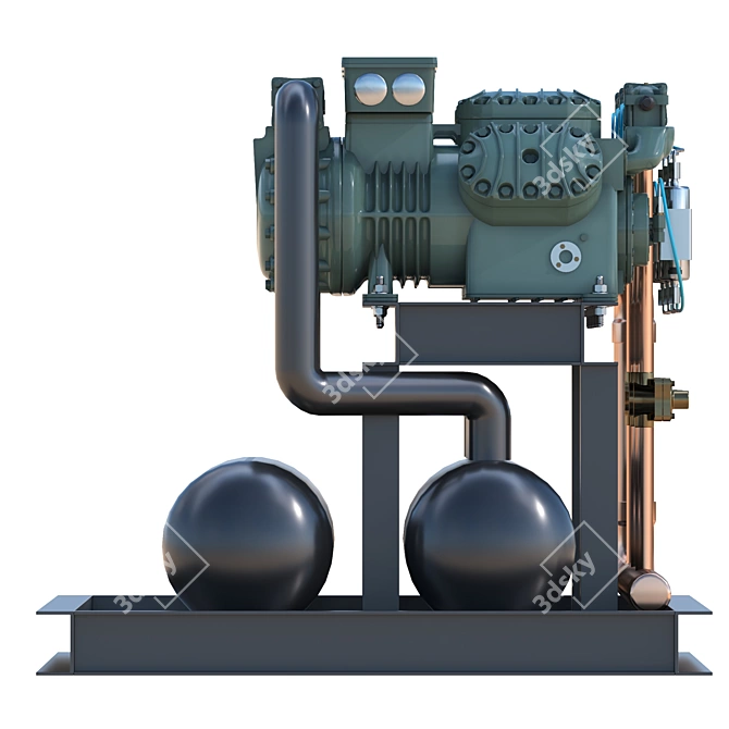 Industrial Refrigeration Unit Compressor 3D model image 4