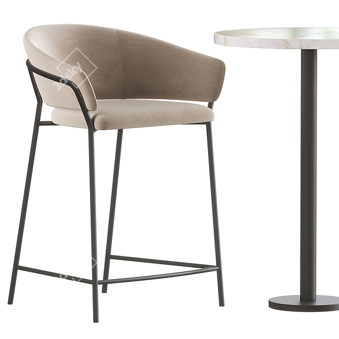 Sleek Jazz Bar Table_Decorative Design 3D model image 2