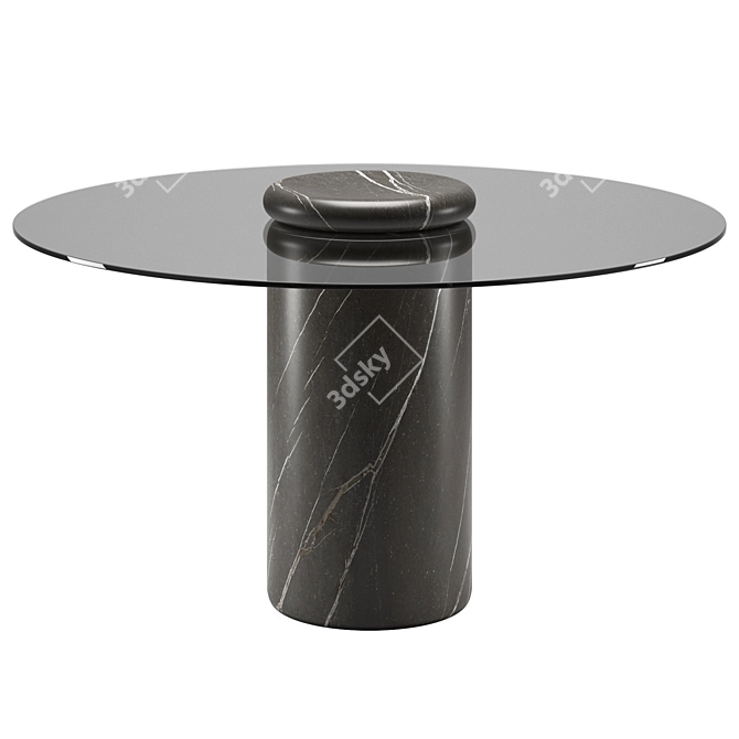 Modern Round Dining Table 1300mm 3D model image 1