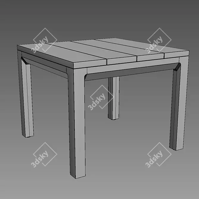 RHODES TEAK SIDE TABLE - Elegant Minimalist Design 3D model image 5